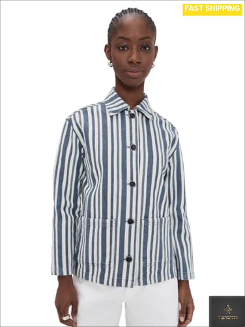 Secular Brea Fisherman Jacket Mid-Weight Cotton Twill Striped Casual